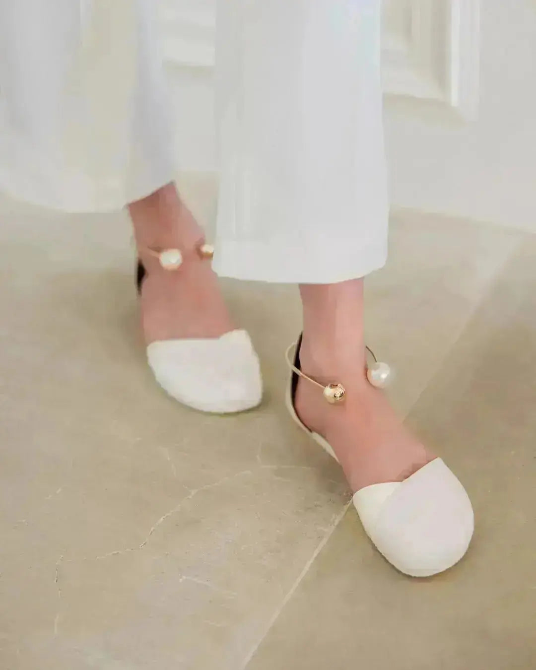 Shapen – Poppy White - Bailarinas abiertas barefoot blancas para mujer