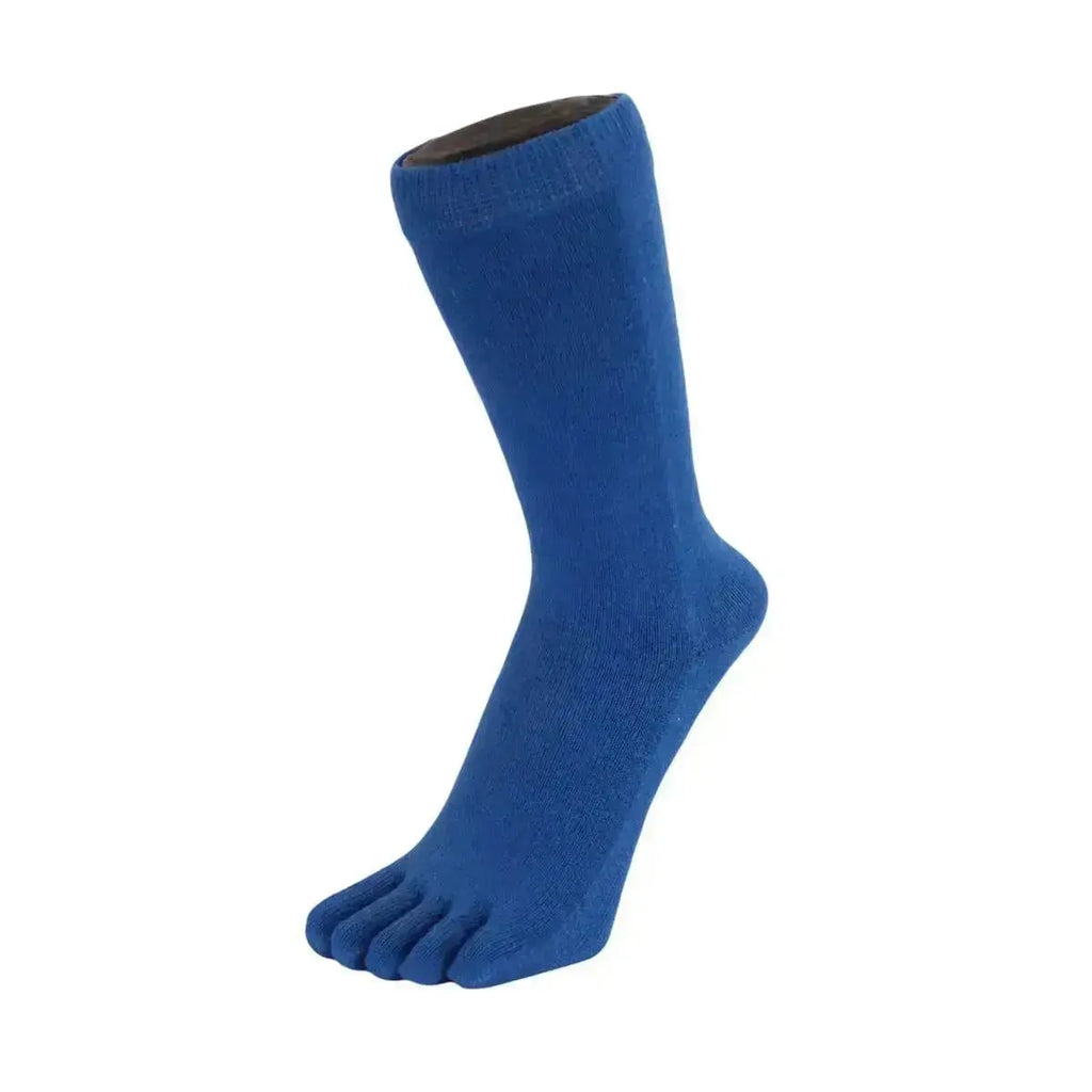 TOETOE - Chaussettes à doigts mi-hautes - Tailles 35-46 - Bleu Moyen