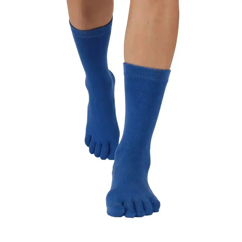 TOETOE - Chaussettes à doigts mi-hautes - Tailles 35-46 - Bleu Moyen