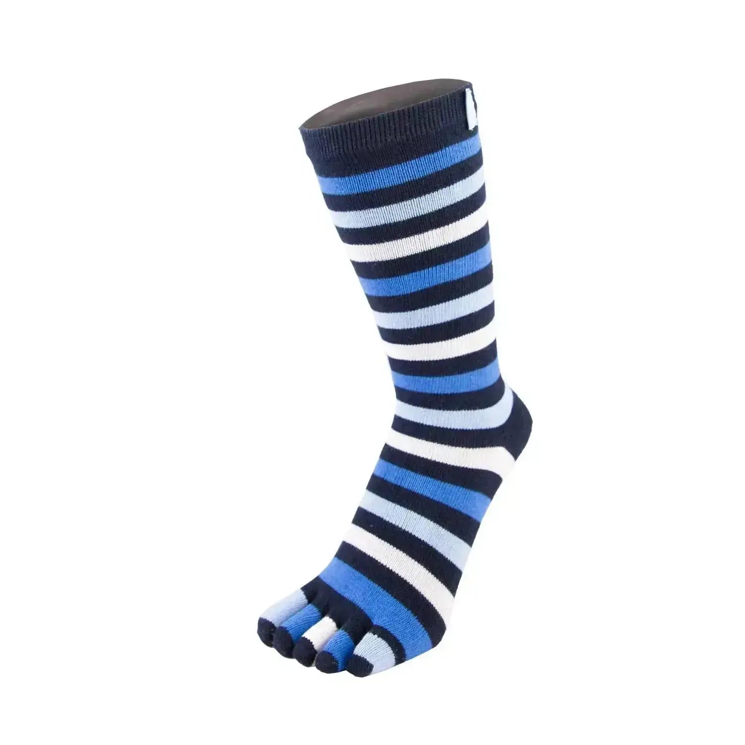 TOETOE - Calcetines de dedos de media caña - Tallas 35-46 - Striped Denim