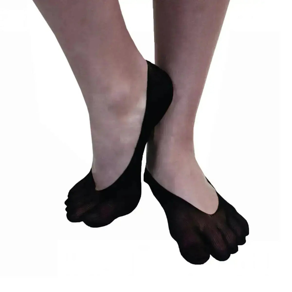 "TOETOE - Chaussettes pour Orteils en Nylon Noir - Taille Unique - EU 35-42"
