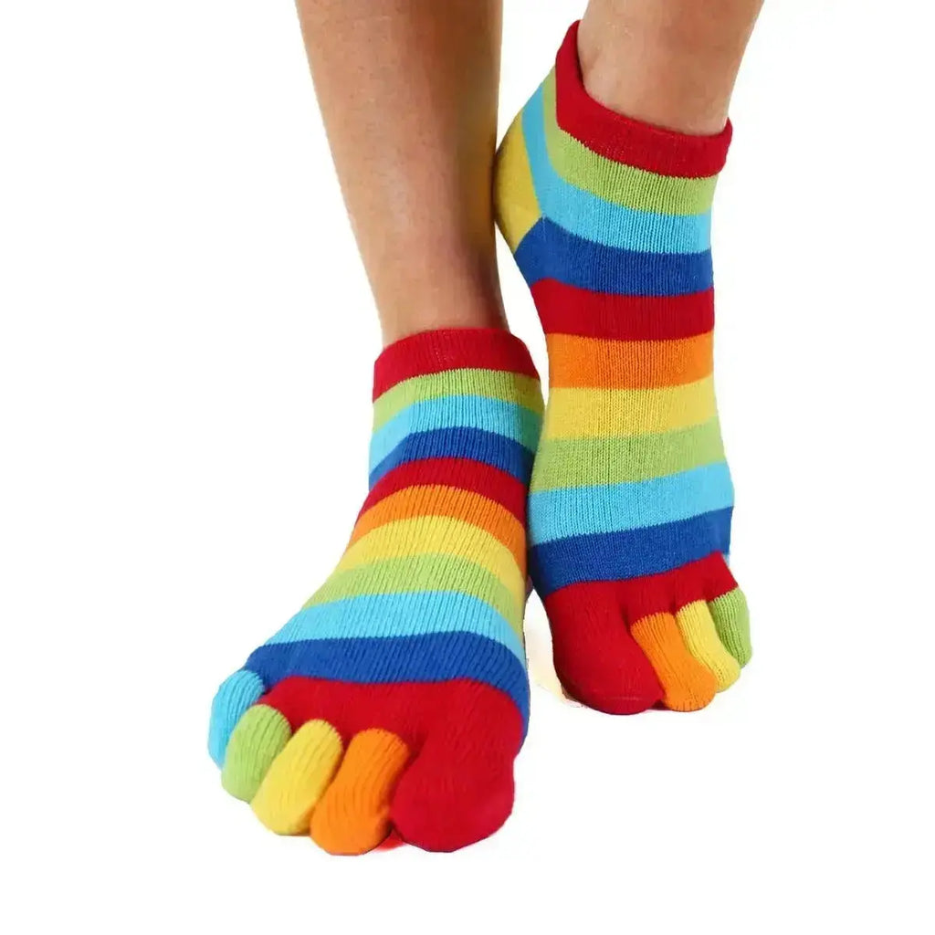 TOETOE - calcetines cortos de dedos - tallas 35-46 / Striped Rainbow