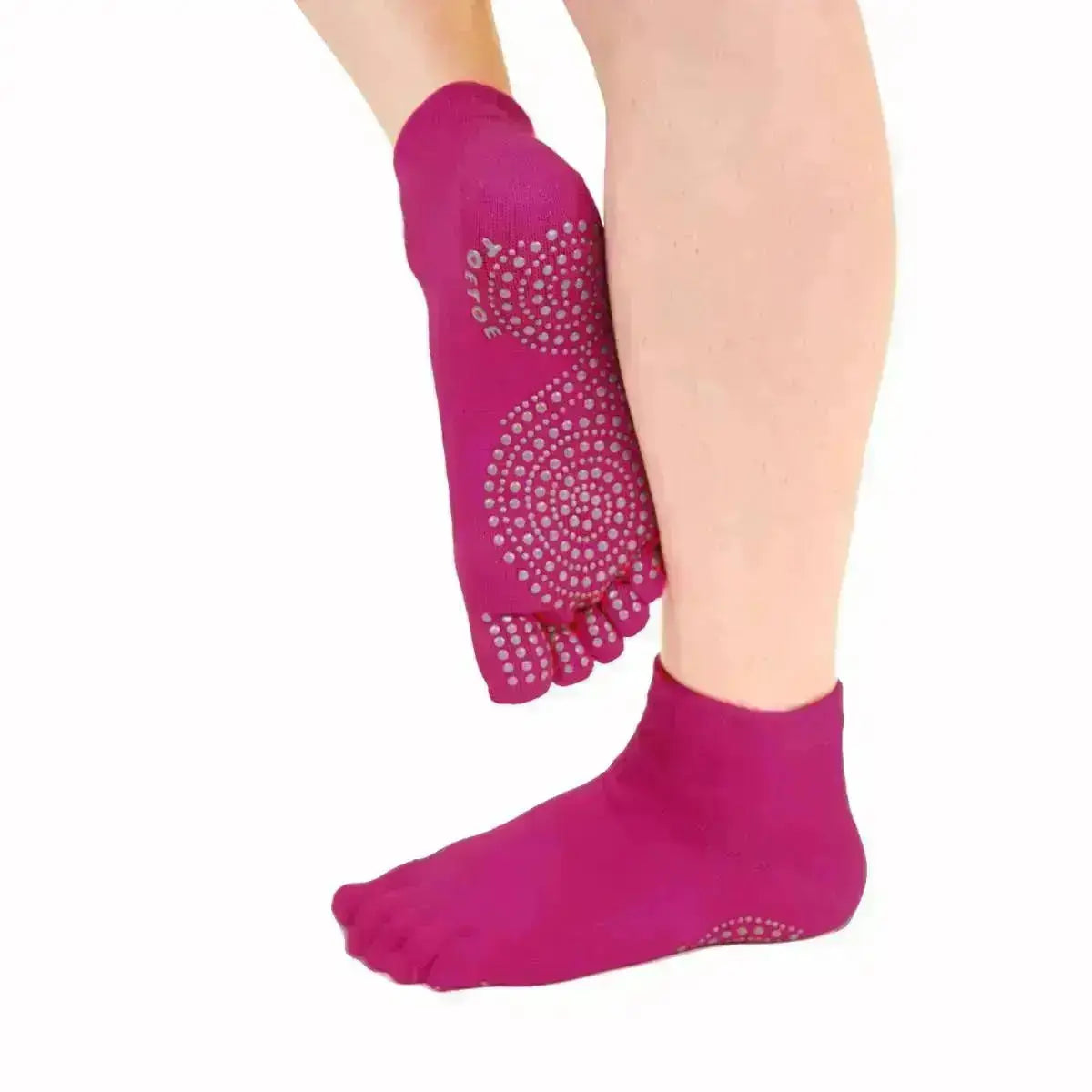 TOETOE - chaussettes à doigts pour yoga et pilates - Fuchsia