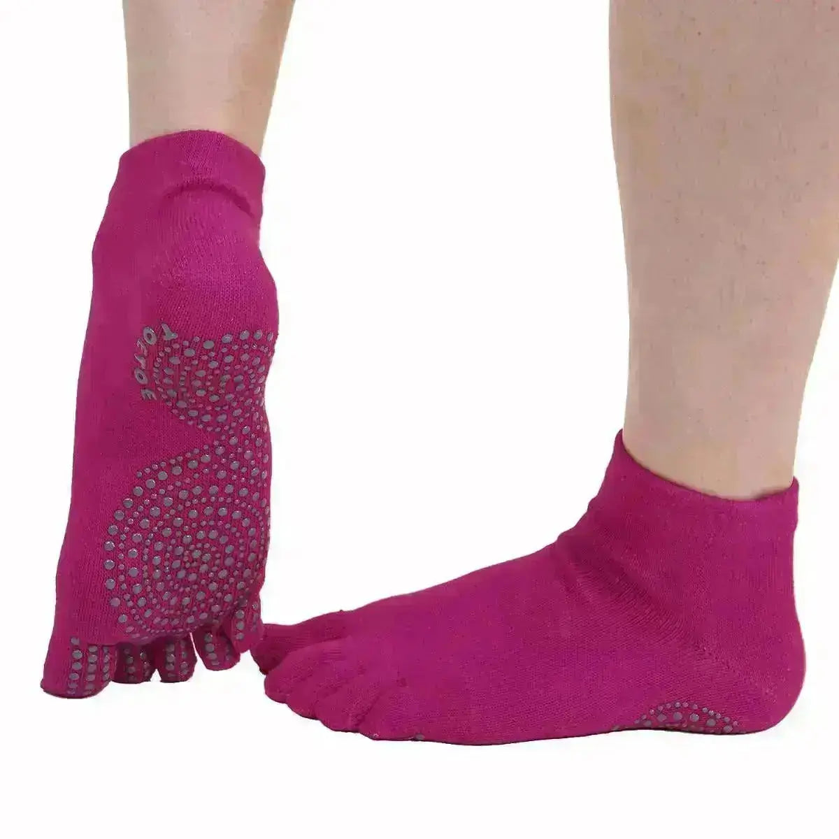 TOETOE - chaussettes à doigts pour yoga et pilates - Fuchsia