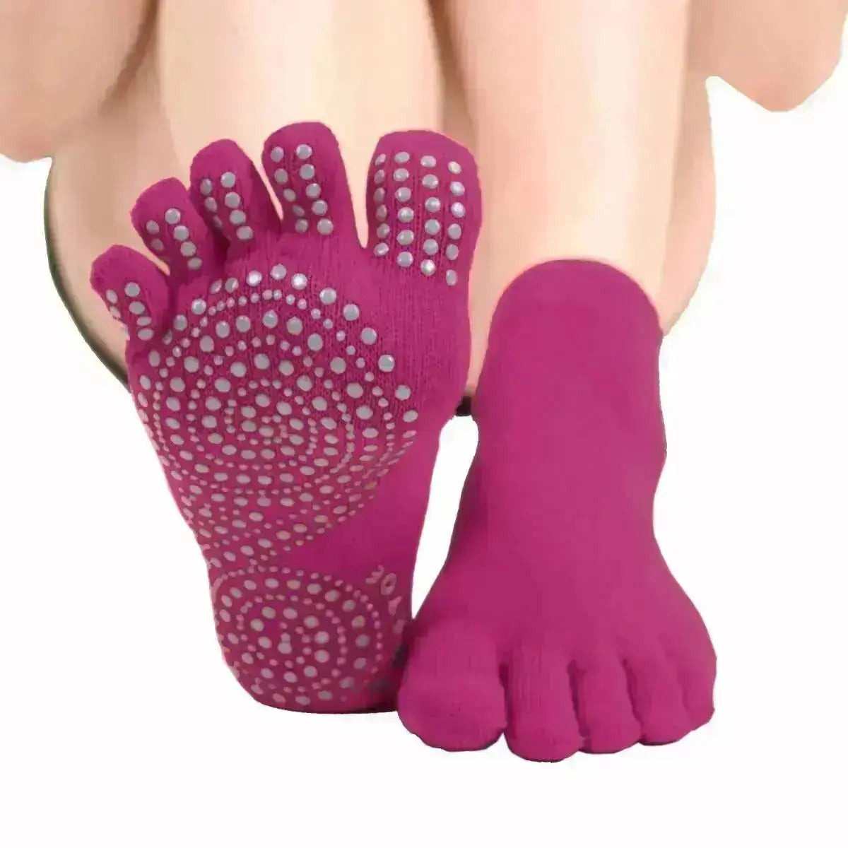 TOETOE - chaussettes à doigts pour yoga et pilates - Fuchsia