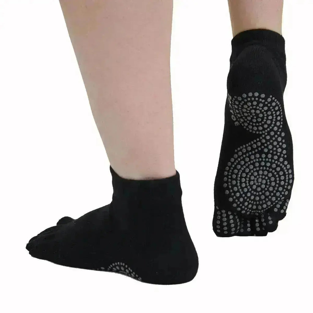 TOETOE - calcetines de dedos para yoga y pilates - Tallas 44-47 / Black