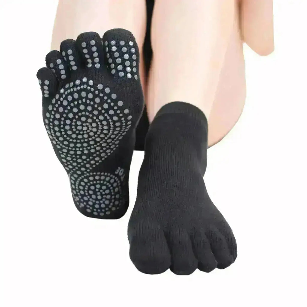 TOETOE - calcetines de dedos para yoga y pilates - Tallas 44-47 / Black
