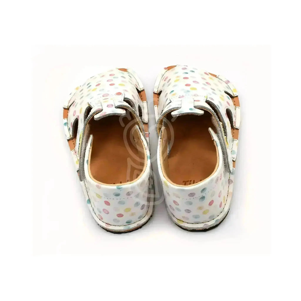 Tikki (Lang.S Barefoot) - Aranya Confetti - Sandalias Barefoot de Cuero infantiles blanco