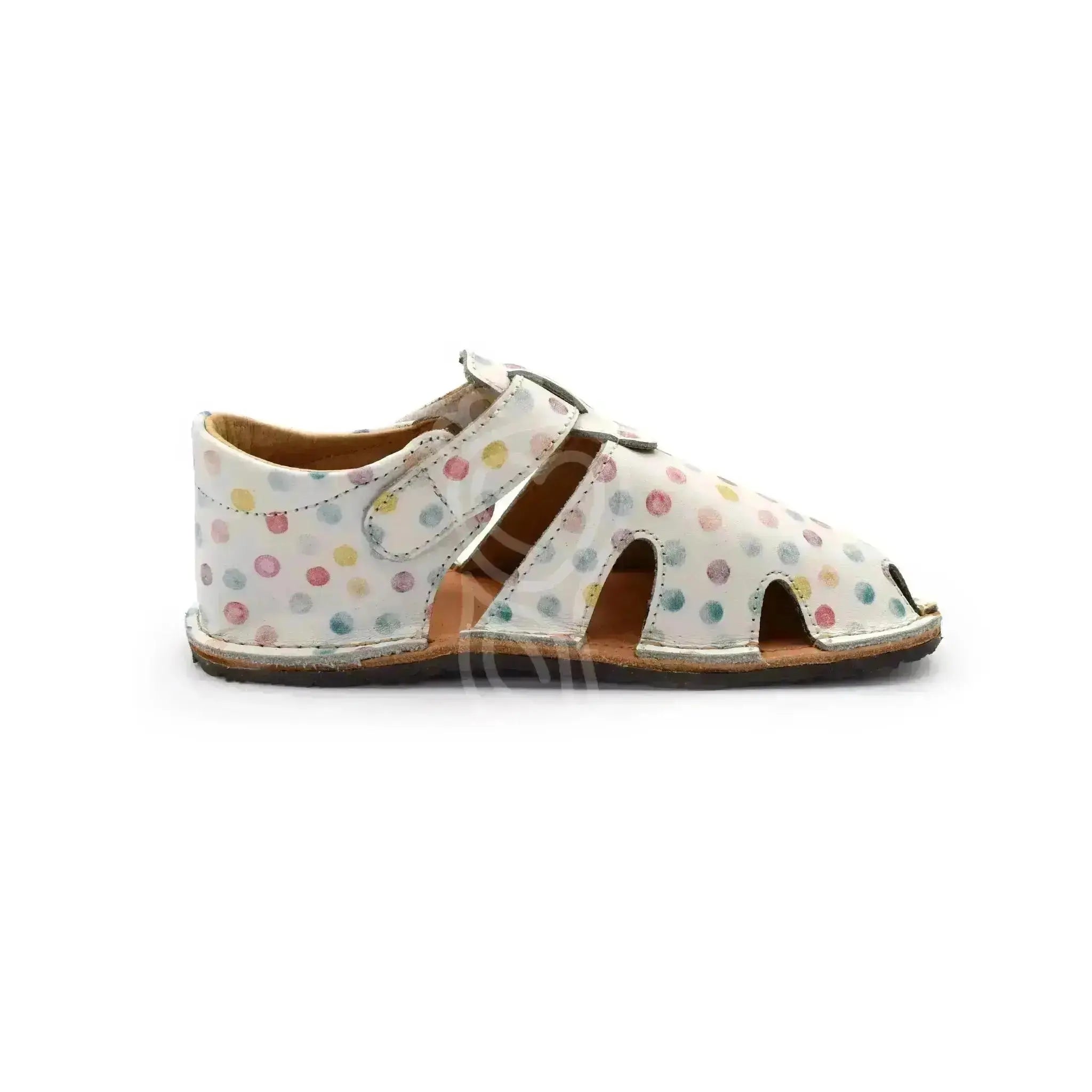 Tikki (Lang.S Barefoot) - Aranya Confetti - Sandalias Barefoot de Cuero infantiles blanco