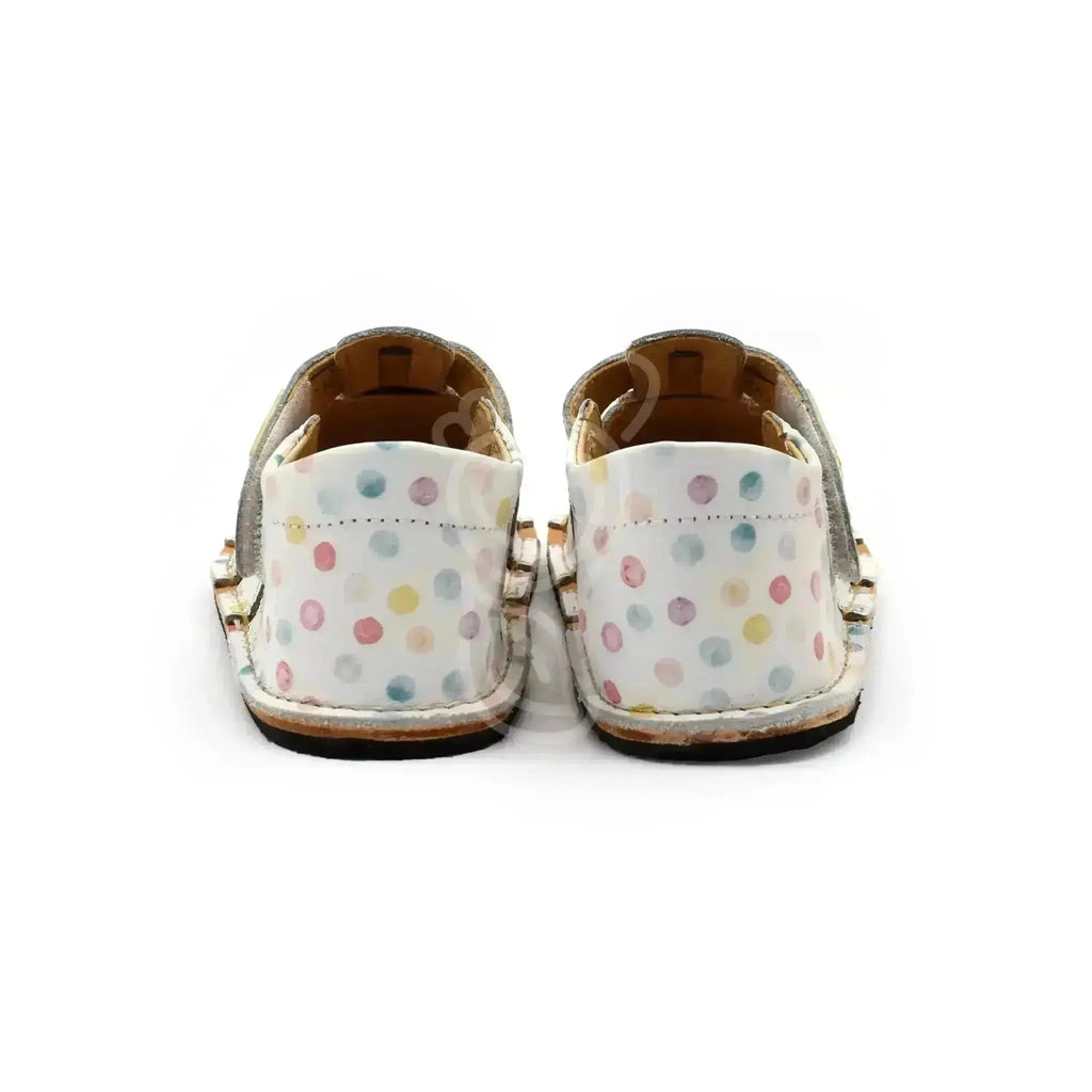 Tikki (Lang.S Barefoot) - Aranya Confetti - Sandalias Barefoot de Cuero infantiles blanco