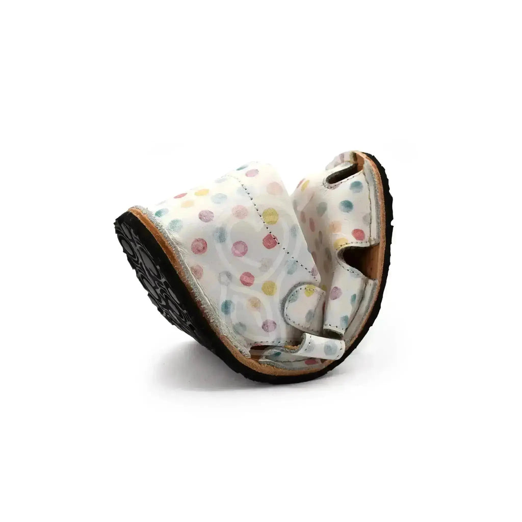 Tikki (Lang.S Barefoot) - Aranya Confetti - Sandalias Barefoot de Cuero infantiles blanco