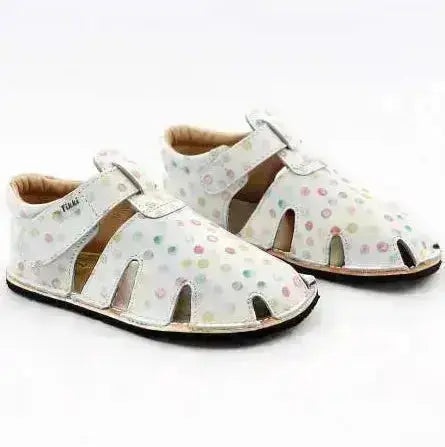 Tikki (Lang.S Barefoot) - Aranya Confetti - Sandalias Barefoot de Cuero infantiles blanco