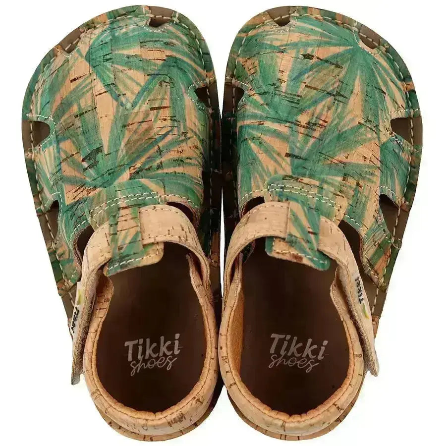 Tikki (Lang.S Barefoot) - Aranya Forest - Sandalias Barefoot de Corcho infantiles verde