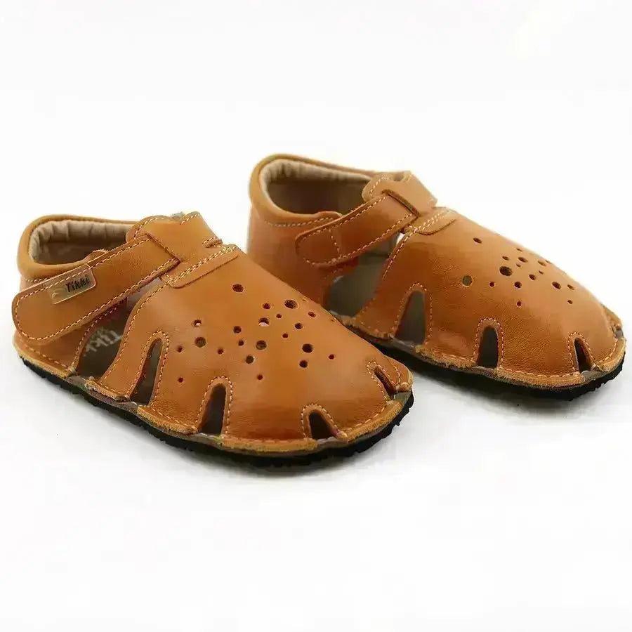 Tikki (Lang.S Barefoot) - Aranya Mustard - Sandalias Barefoot de Cuero infantiles mostaza