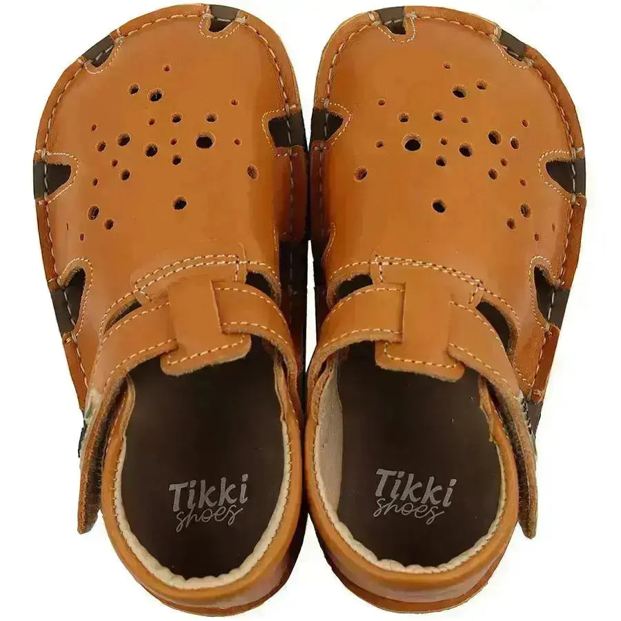 Tikki (Lang.S Barefoot) - Aranya Mustard - Sandalias Barefoot de Cuero infantiles mostaza