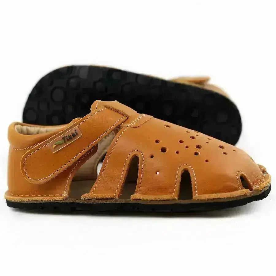Tikki (Lang.S Barefoot) - Aranya Mustard - Sandalias Barefoot de Cuero infantiles mostaza