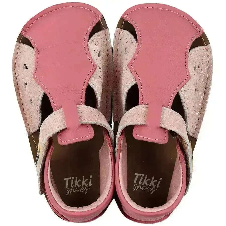 Tikki (Lang.S Barefoot) - Mariposa Lollipop - Sandalias Barefoot de Cuero infantiles rosa