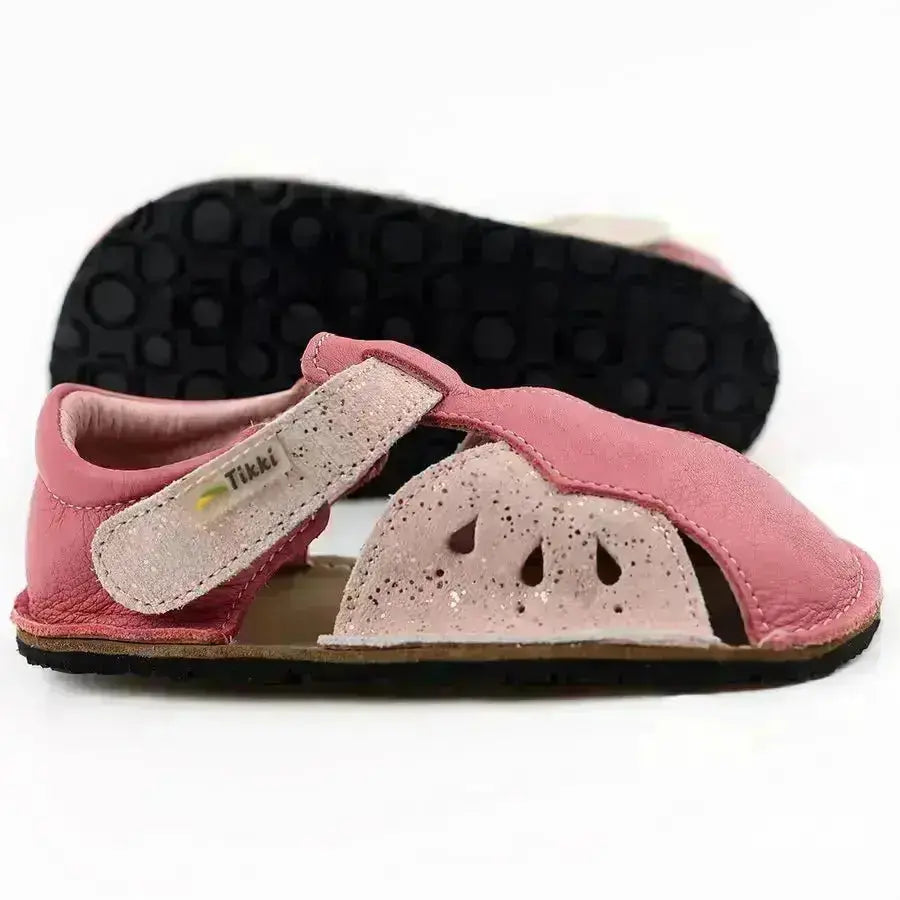 Tikki (Lang.S Barefoot) - Mariposa Lollipop - Sandalias Barefoot de Cuero infantiles rosa