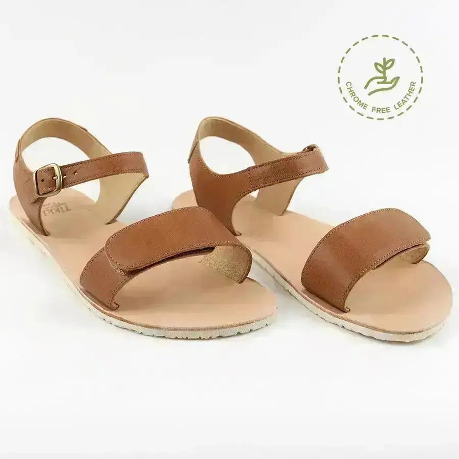 Tikki (Lang.S Barefoot) - Vibe Cream - Sandalias barefoot marrones para mujer