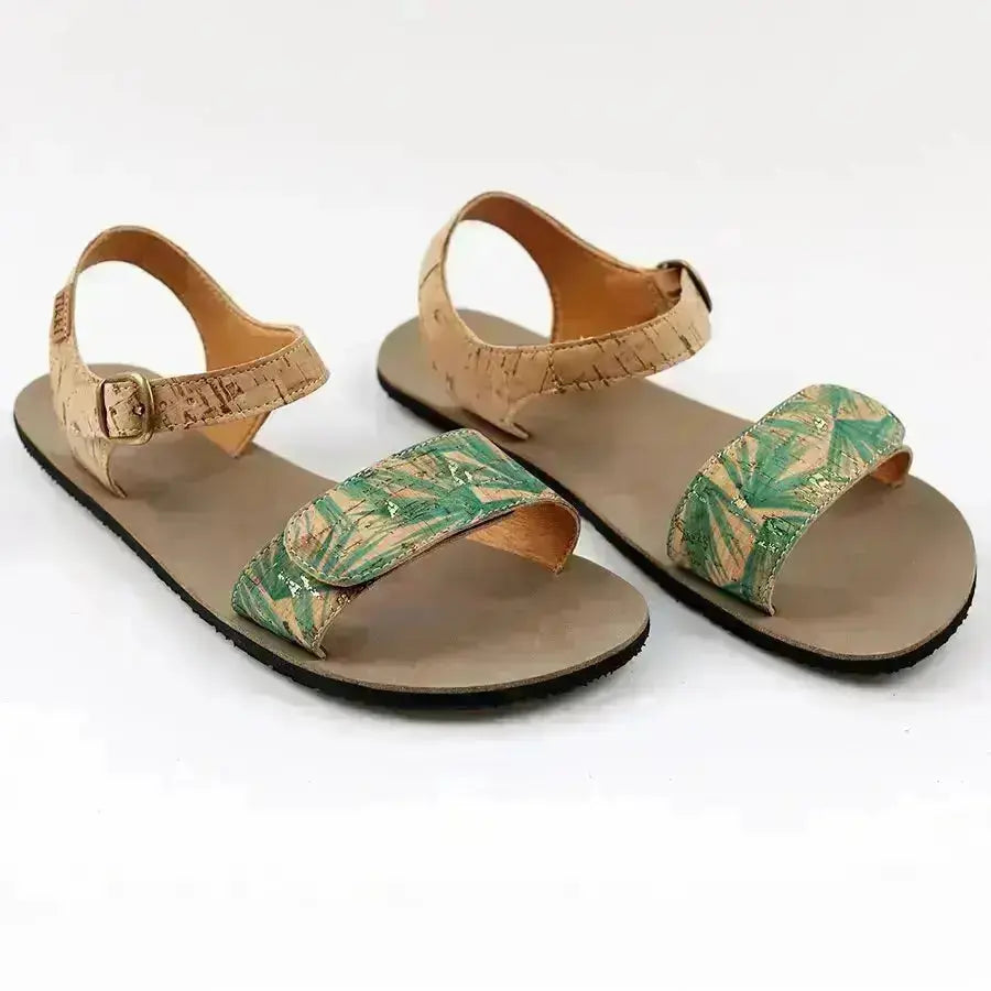 Tikki (Lang.S Barefoot) - Vibe Nature - Sandalias barefoot de Corcho verdes para mujer