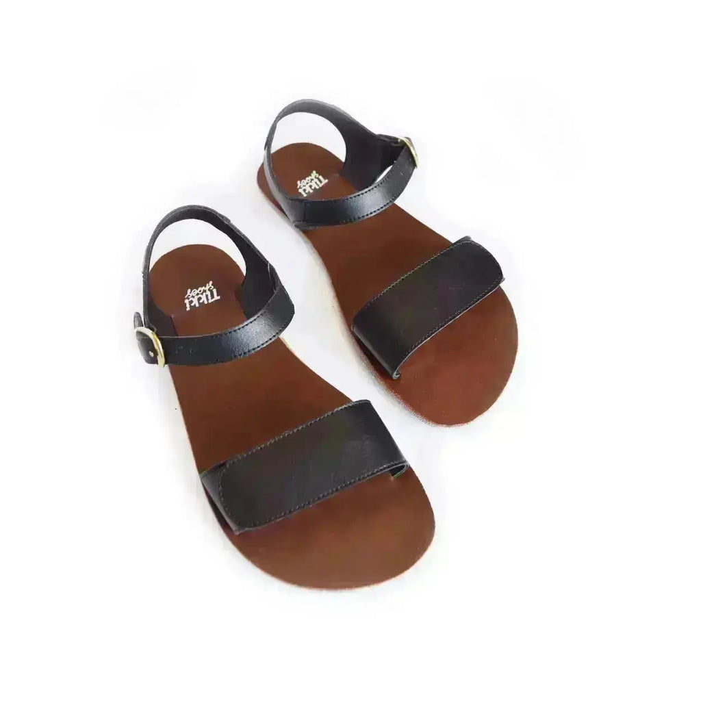 Tikki (Lang.S Barefoot) - Vibe Onyx - Sandalias barefoot Veganas negras para mujer
