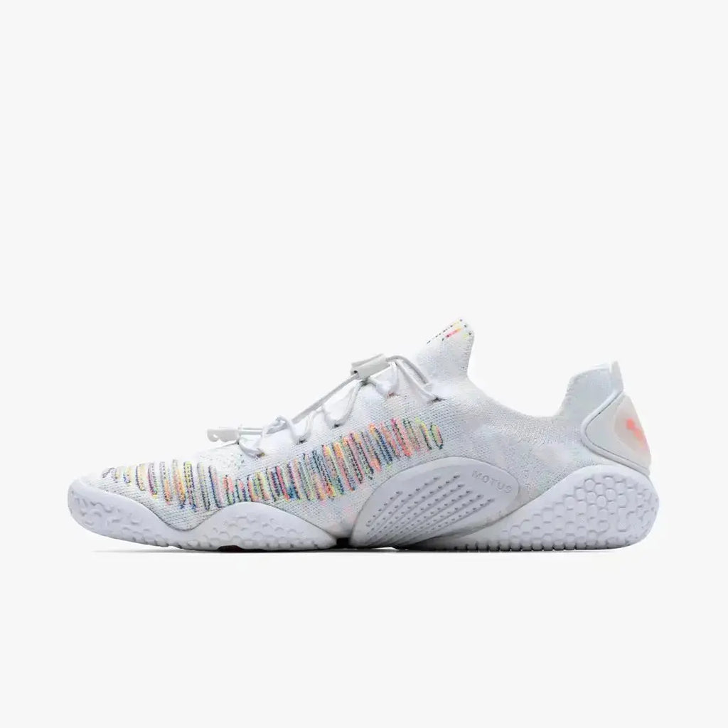 VIVOBAREFOOT - Motus Flex White Space Dye - Zapatillas respetuosas para entrenamiento de alto nivel/fuerza y/o uso diario