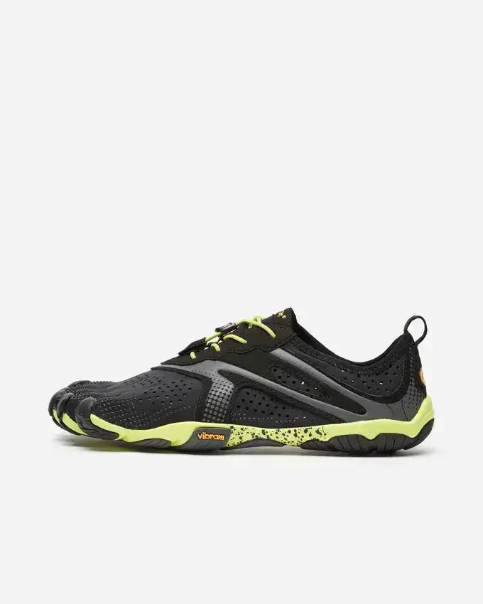 Vibram FiveFingers V-Run Black/Yellow - Zapatillas Barefoot de hombre para running y entrenamiento