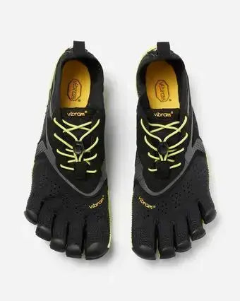 Vibram FiveFingers - V-Run Noir/Jaune - Chaussures Barefoot d'entraînement pour Homme
