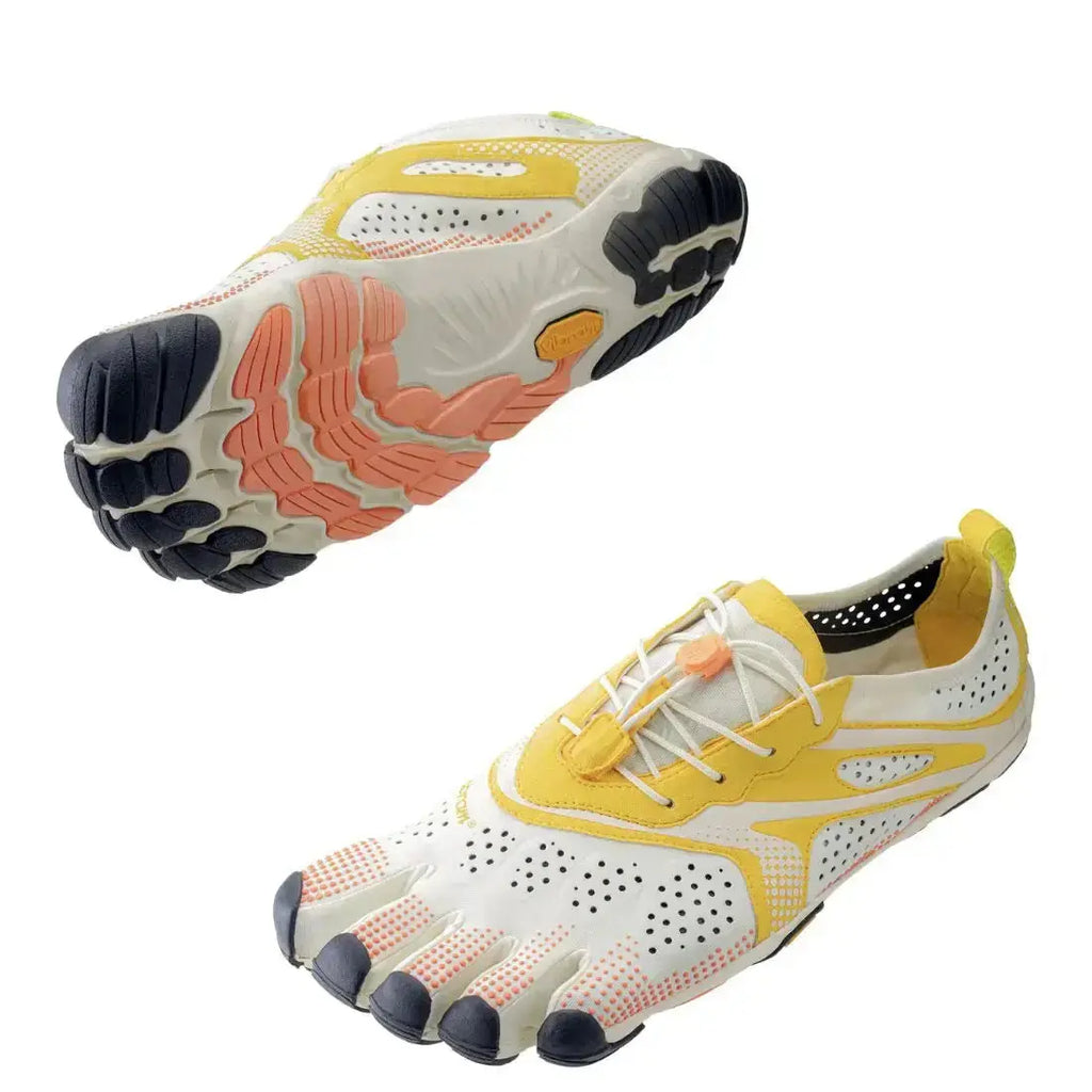Vibram FiveFingers V-Run Ivory/Yellow - Zapatillas Barefoot de hombre para running y entrenamiento