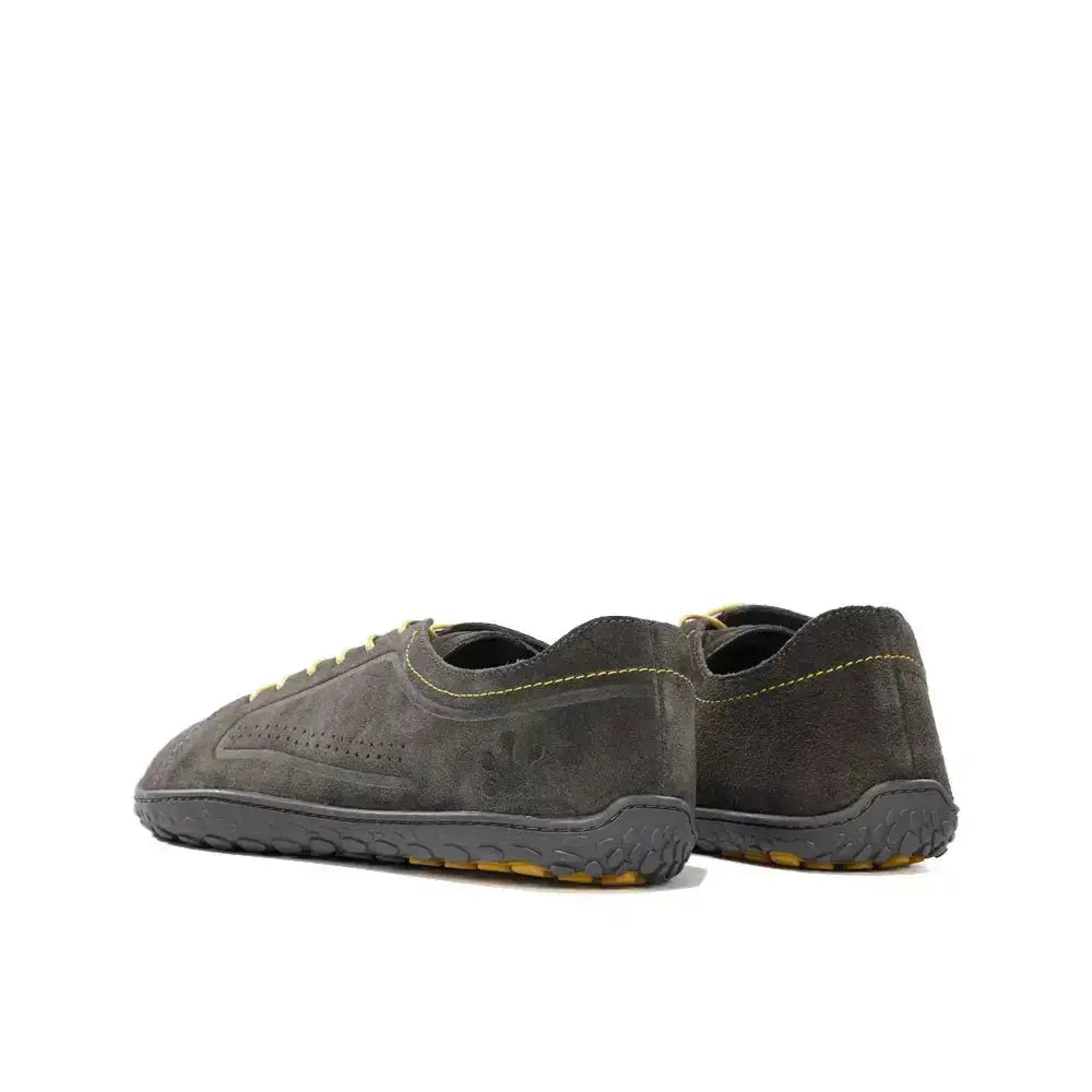 WAALS - Nomad Men Oil Suede Leather Grey/Yellow- Zapato barefoot artesano de piel de serraje