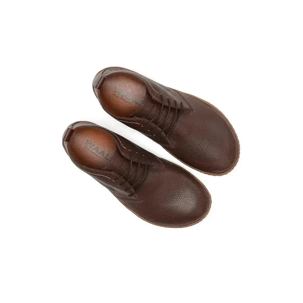 WAALS - Vantaa Marrón - Botines barefoot de piel artesana