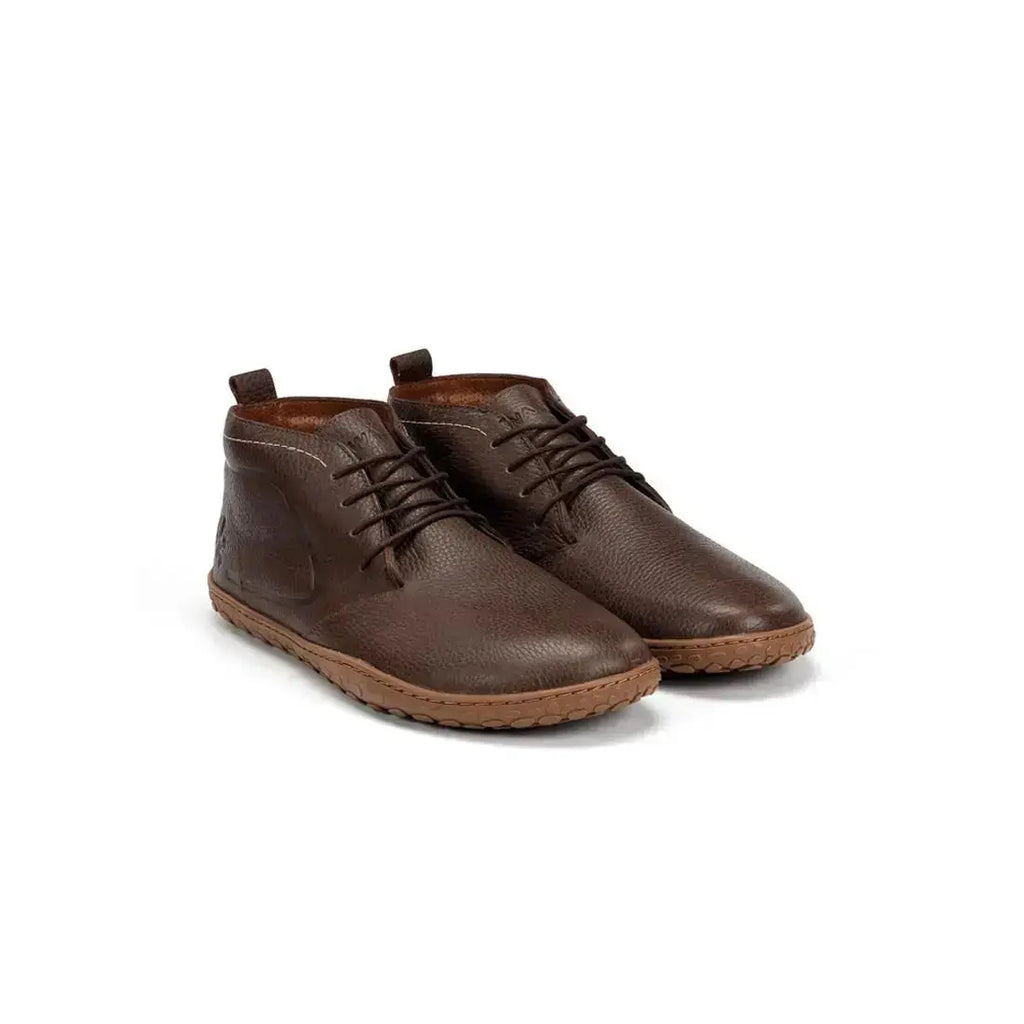 WAALS - Vantaa Marrón - Botines barefoot de piel artesana