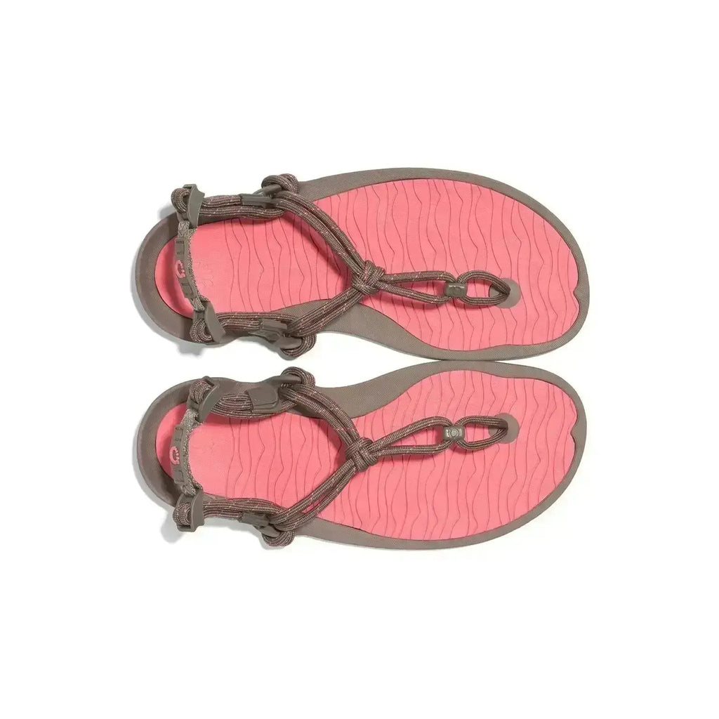 Xero Shoes - Aqua Cloud - Women Morel / Sunset Coral - Sandalias deportivas barefoot marrones para mujer