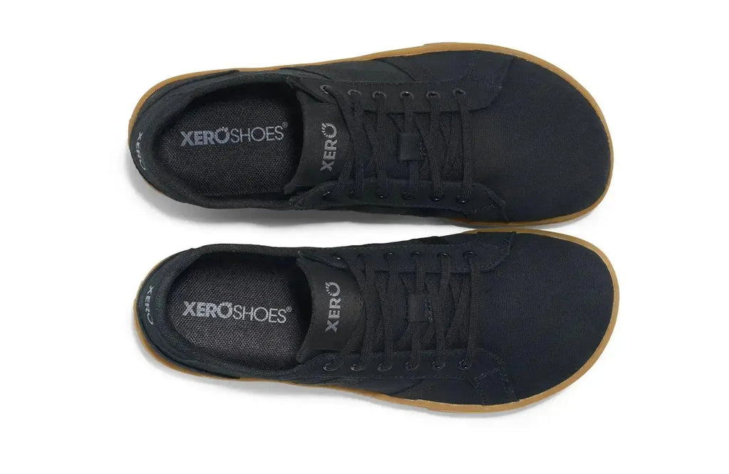 Xero Shoes - Dillon Canvas - Men Black / Gum - Lonetas de cordones barefoot negras para hombre