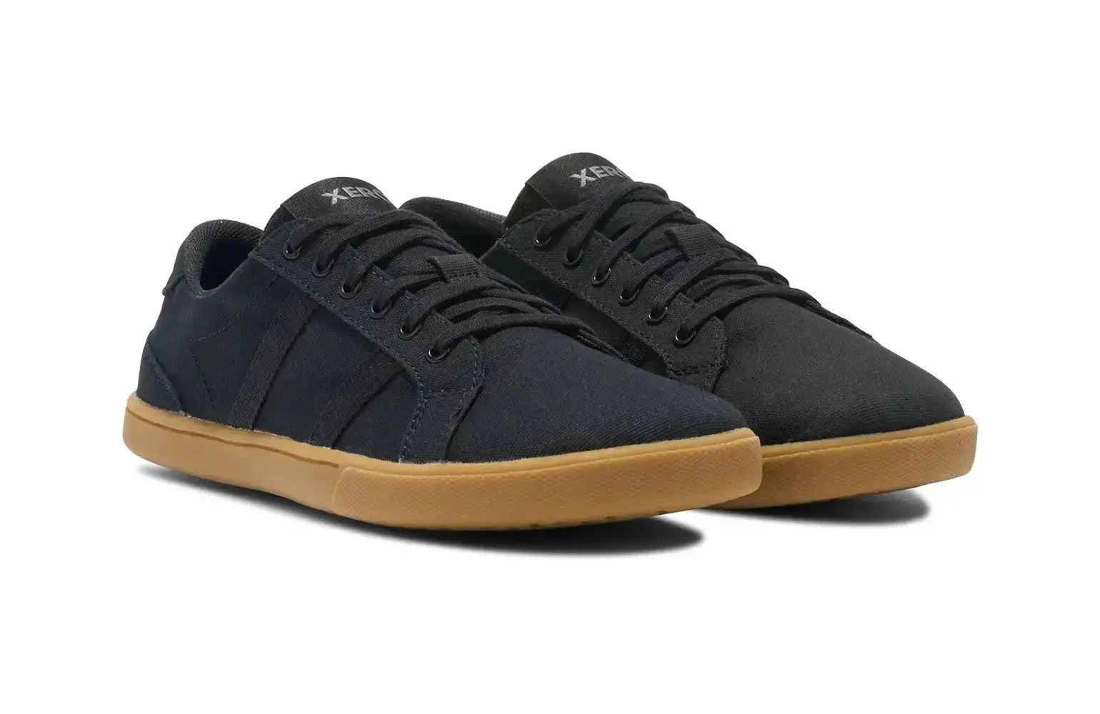 Xero Shoes - Dillon Canvas - Women Black / Gum - Lonetas de cordones barefoot negras para mujer