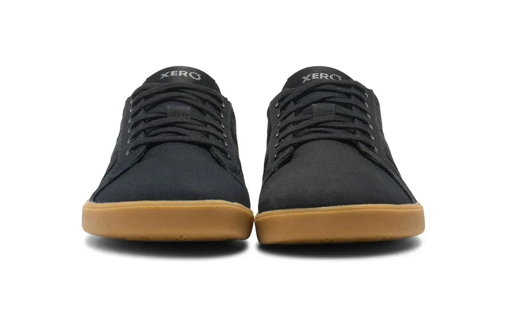 Xero Shoes - Dillon Canvas - Women Black / Gum - Lonetas de cordones barefoot negras para mujer