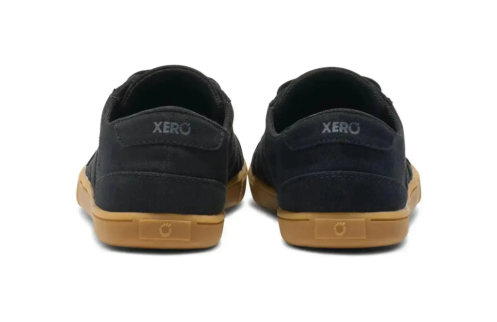 Xero Shoes - Dillon Canvas - Women Black / Gum - Lonetas de cordones barefoot negras para mujer