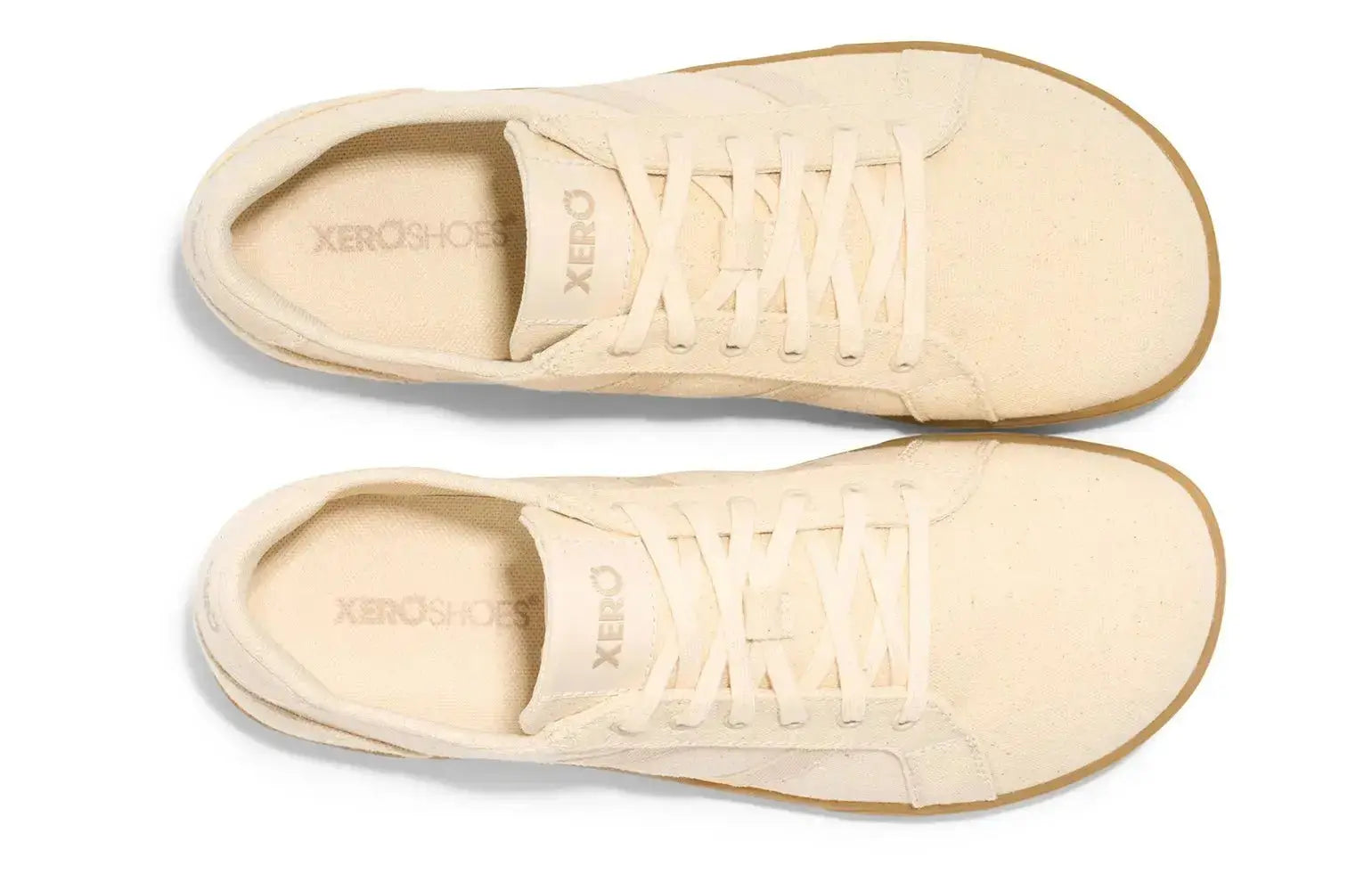 Xero Shoes - Dillon Canvas - Women Natural / Gum - Lonetas de cordones barefoot beige de mujer
