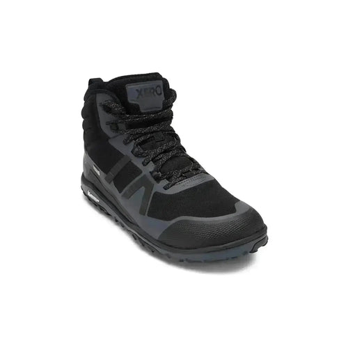 Xero Shoes - Scrambler Mid II WP - Men black-asphalt - Bota de Trekking Barefoot Impermeable y Ultraligera negras para hombre