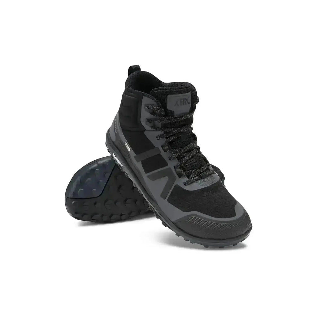Xero Shoes - Scrambler Mid II WP - Men black-asphalt - Bota de Trekking Barefoot Impermeable y Ultraligera negras para hombre