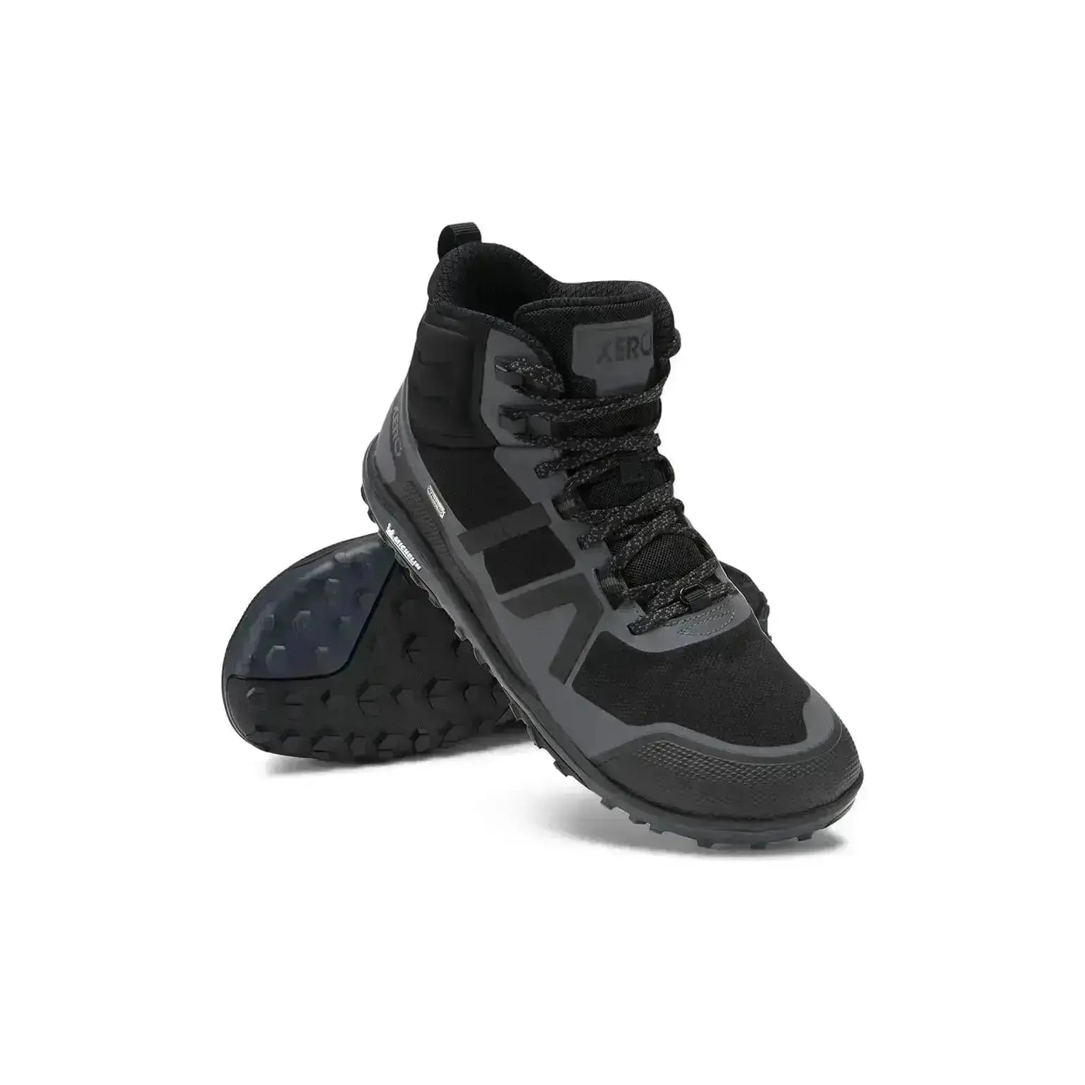 Xero Shoes - Scrambler Mid II WP - Men black-asphalt - Bota de Trekking Barefoot Impermeable y Ultraligera negras para hombre