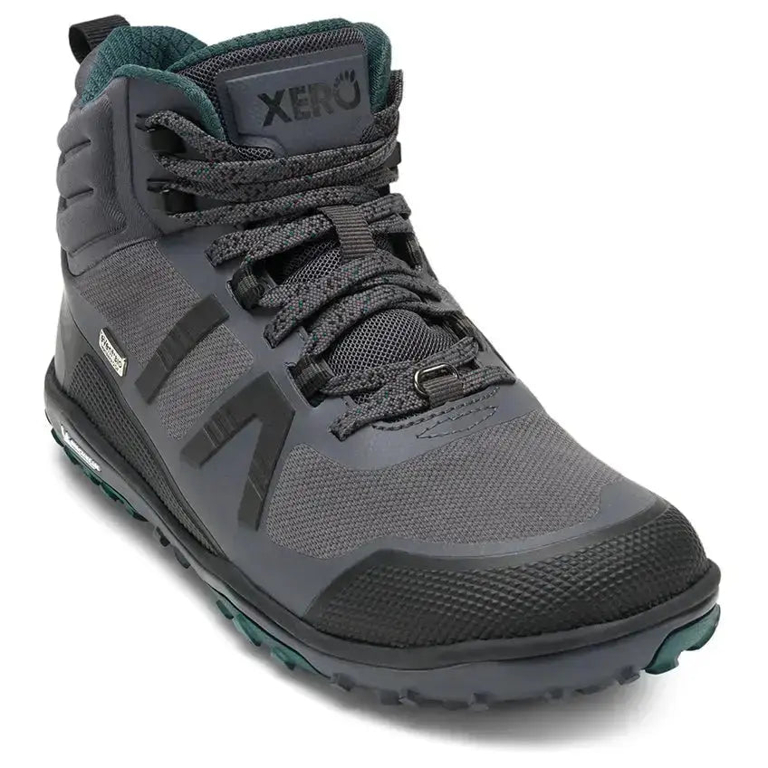 Xero Shoes - Scrambler Mid II WP - Women asphalt-sea-moss - Bota de Trekking Barefoot Impermeable y Ultraligera grises para mujer