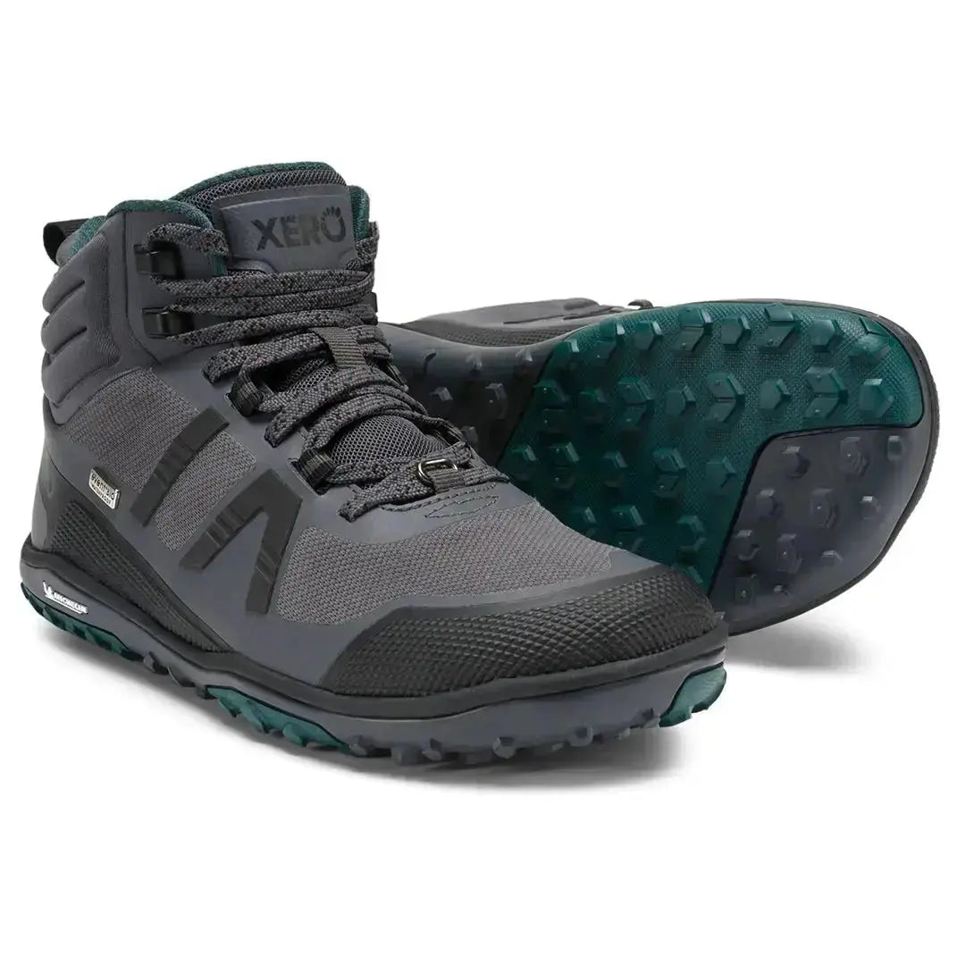 Xero Shoes - Scrambler Mid II WP - Femme asphalte-mer-mousse - Bottine de Trekking Barefoot Imperméable et Ultralégère