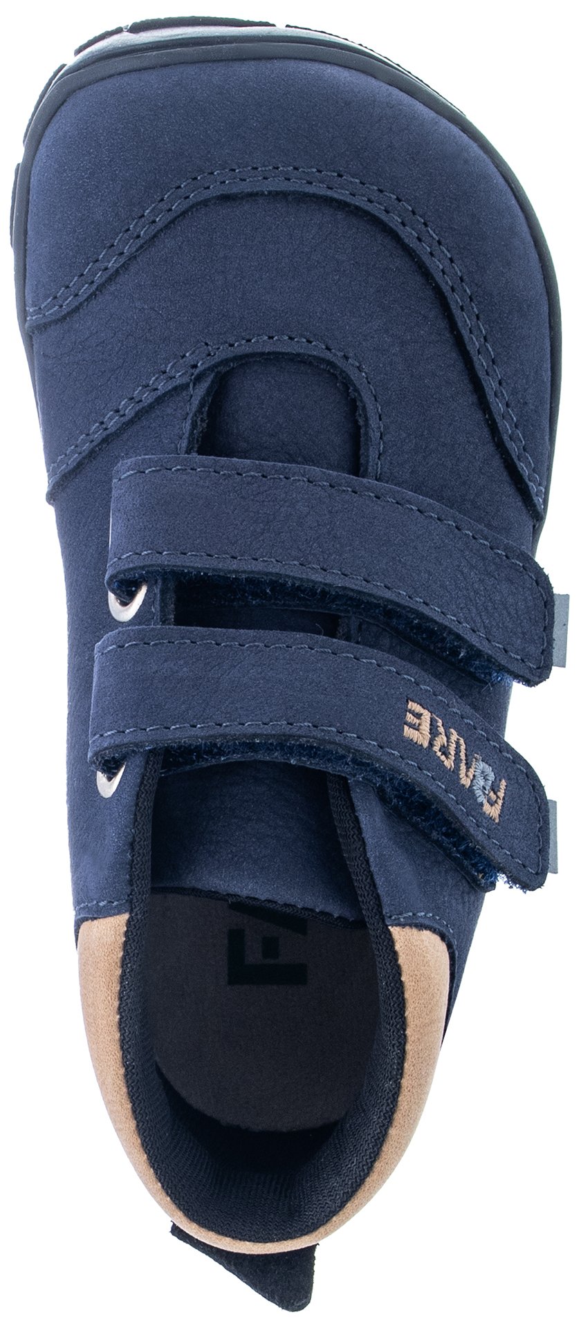 Fare Bare Kids Visby Blue - Botines barefoot otoñales para niños pequeños en cuero nubuck azules