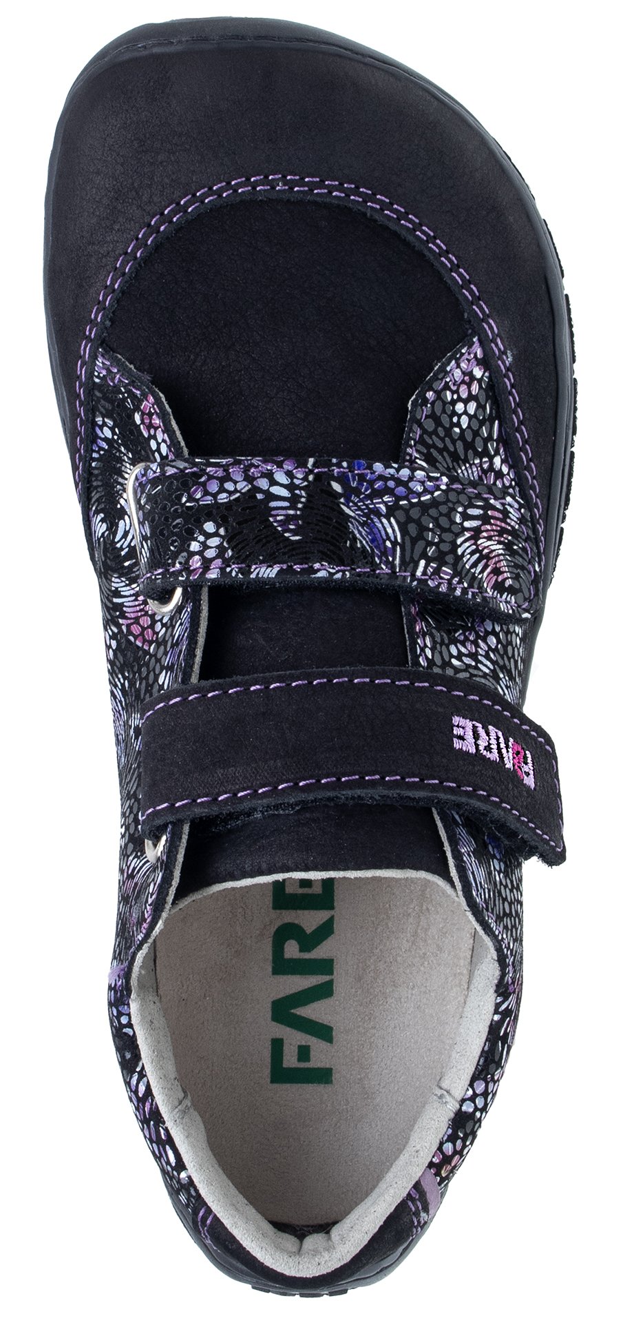 Fare Bare Kids Darianky Black - zapatillas barefoot infantiles casual negras con estampado de mariposas