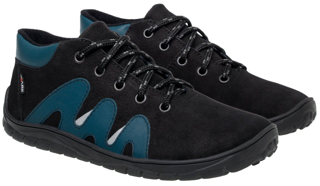 Fare Bare Walky Junior Black - Zapatillas barefoot impermeables outdoor para niños grandes negras