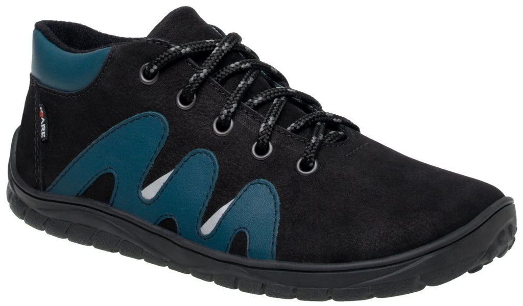 Fare Bare Walky Junior Black - Zapatillas barefoot impermeables outdoor para niños grandes negras