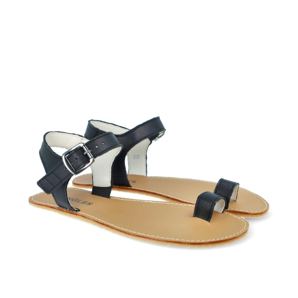 Angles Fashion - Aura Black - Sandalias barefoot negras para mujer