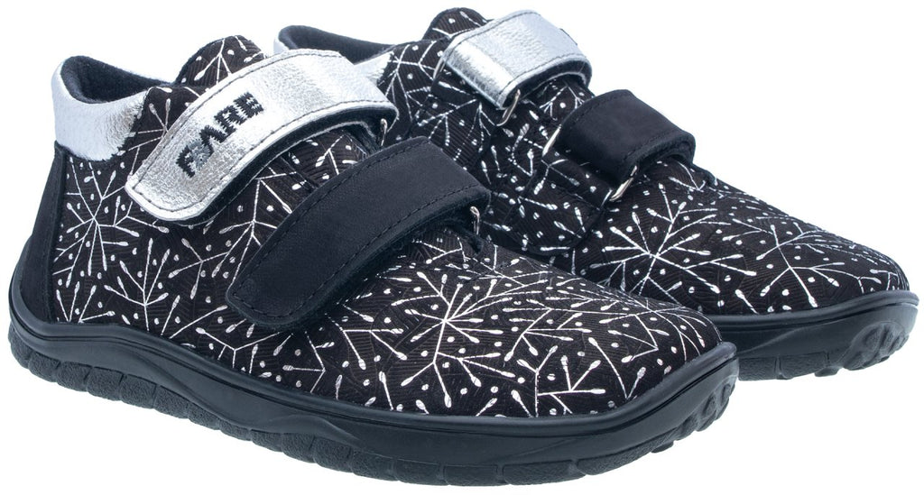 Fare Bare Kids Bergenky Little Black Nature Ltd. Edition - Botines barefoot impermeables para niños pequeños negras