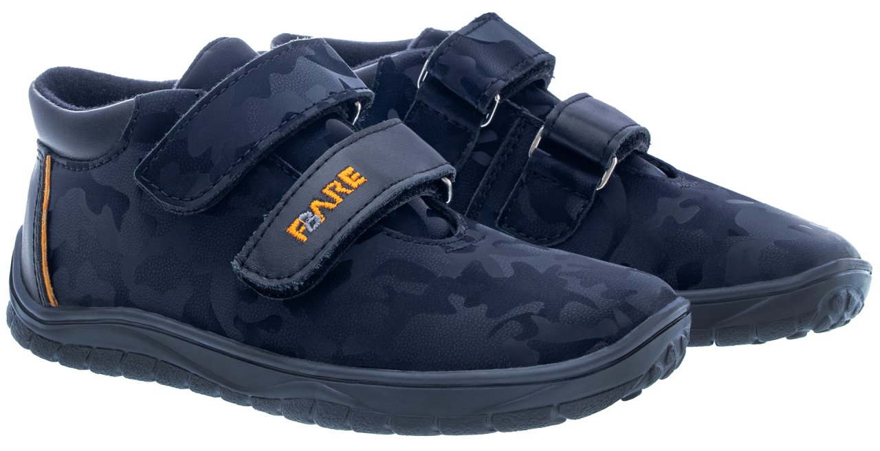Fare Bare Kids Bergenky Little Blue Nature - Botines barefoot impermeables para niños pequeños azul marino